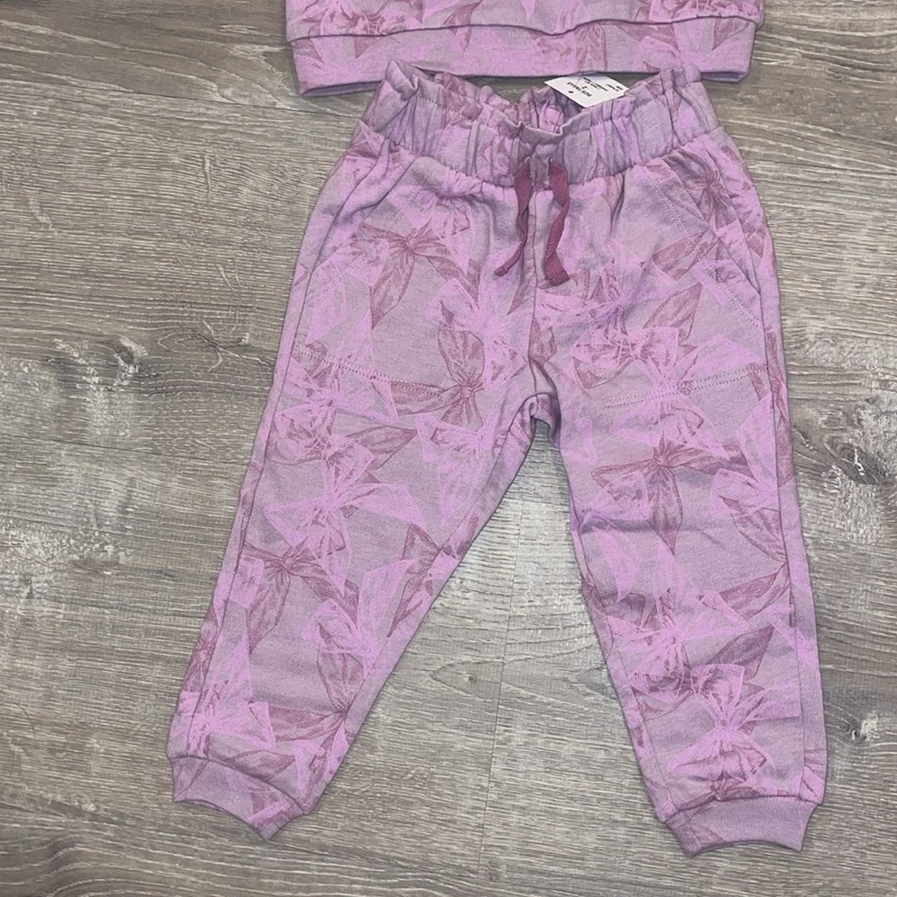 NWT Splendid Purple Bows Sweatshirt & Jogger Set Size 2